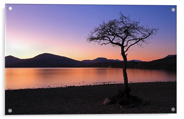 Loch Lomond Sunset Acrylic by Grant Glendinning