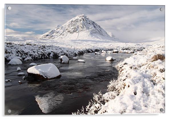 Glencoe winter scenery Acrylic by Grant Glendinning