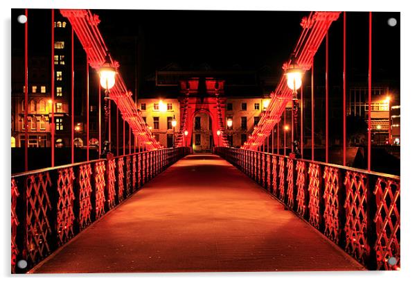 South Portland Street Suspension Bridge Acrylic by Grant Glendinning