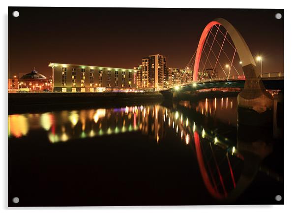 Glasgow Clyde Arc Bridge Acrylic by Grant Glendinning