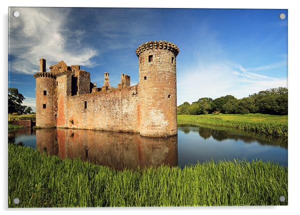 Caerlaverock Castle Acrylic by Grant Glendinning