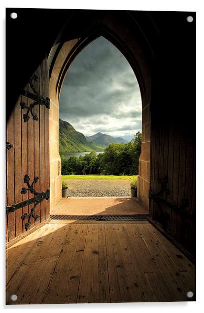  Through the arched door Acrylic by Grant Glendinning