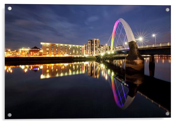 The Glasgow Clyde Arc Bridge Acrylic by Grant Glendinning