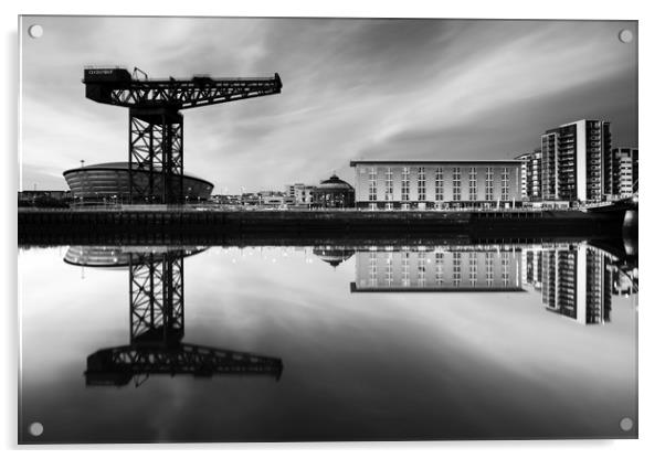 Clyde Waterfront Mono Acrylic by Grant Glendinning