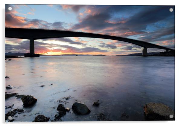 Isle of Skye Bridge Sunset Acrylic by Grant Glendinning