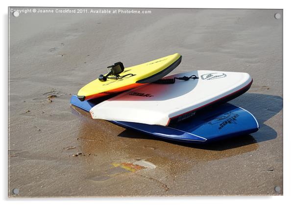 Boards on the Beach Acrylic by Joanne Crockford