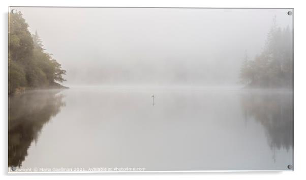 Loch Ard Cross on a Misty Morning Acrylic by Maria Gaellman