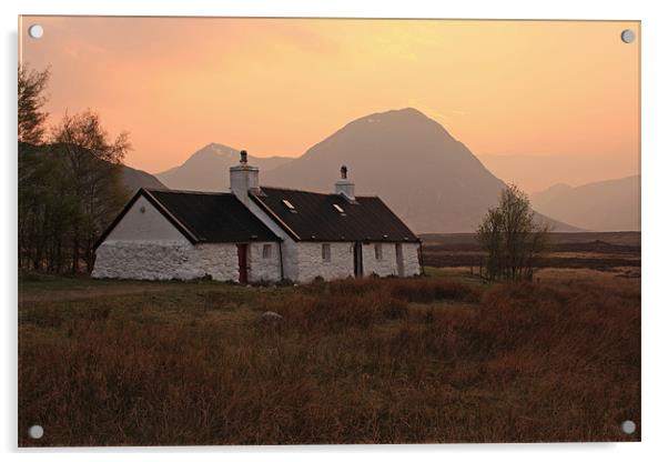 Black Rock Cottage Sunset Acrylic by Maria Gaellman