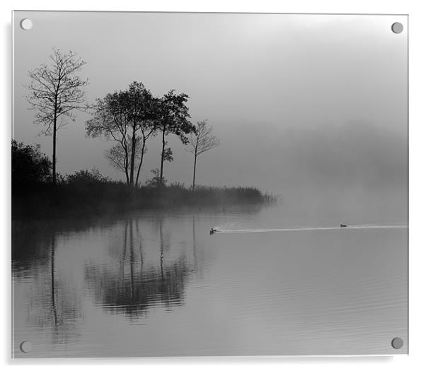 Loch Ard in Mist Acrylic by Maria Gaellman