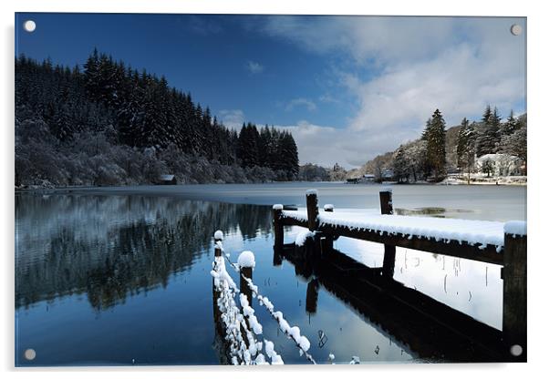 Loch Ard in Winter Acrylic by Maria Gaellman