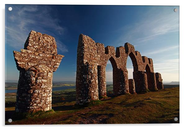 Fyrish Monument in Sunset Acrylic by Maria Gaellman