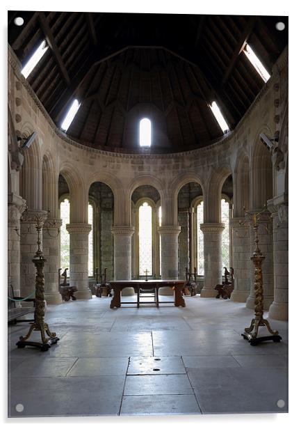 St Conans Kirk High Altar (interior) Acrylic by Maria Gaellman