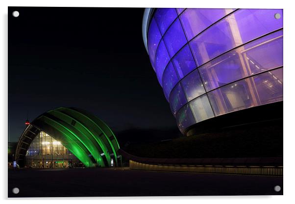 Glasgow Clyde Auditorium and part of Glasgow SSE H Acrylic by Maria Gaellman