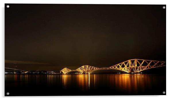 Firth of Forth Railway Bridge, Forth Road Bridge a Acrylic by Maria Gaellman