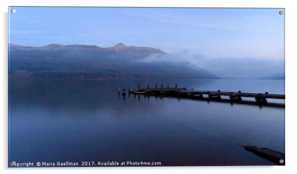 Misty Loch Lomond at Twilight Acrylic by Maria Gaellman