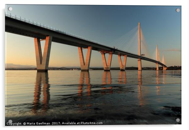 Queensferry Crossing at Sunset Acrylic by Maria Gaellman