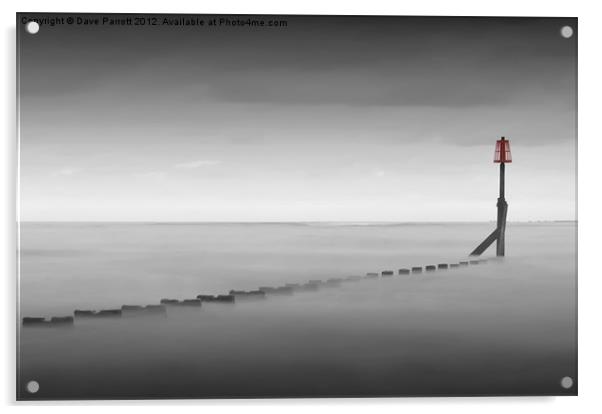 Ghostly Break Water in Cleethorpes Acrylic by Daves Photography
