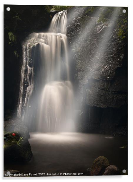 Lumsdale Valley Waterfall - Love Acrylic by Daves Photography