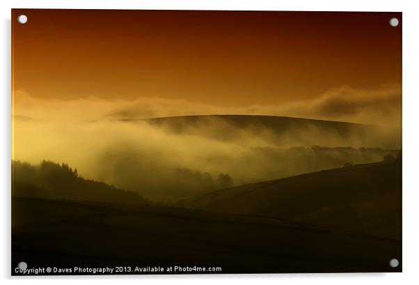 Derbyshire Peak District Acrylic by Daves Photography