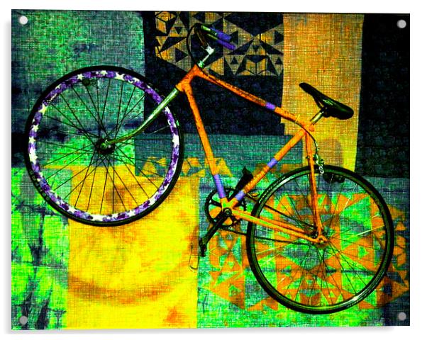 BICYCLE ON THE WALL Acrylic by Jacque Mckenzie
