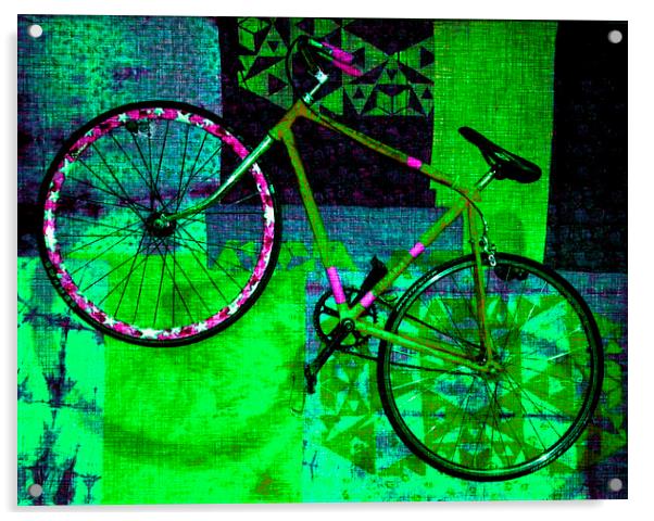 BICYCLE ON THE WALL Acrylic by Jacque Mckenzie