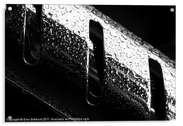 Macro/Abstract Triumph Exhaust Baffles Acrylic by Glen Birkbeck
