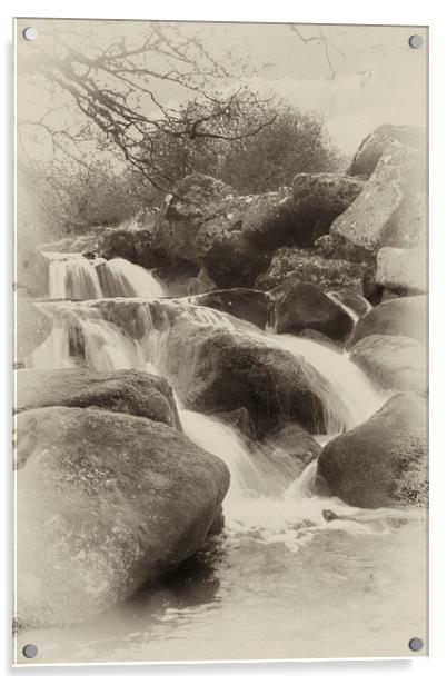 Vintage look waterfall Acrylic by Images of Devon