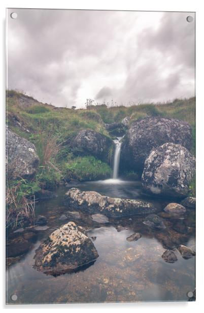 Dartmoor Waterfall Acrylic by Images of Devon