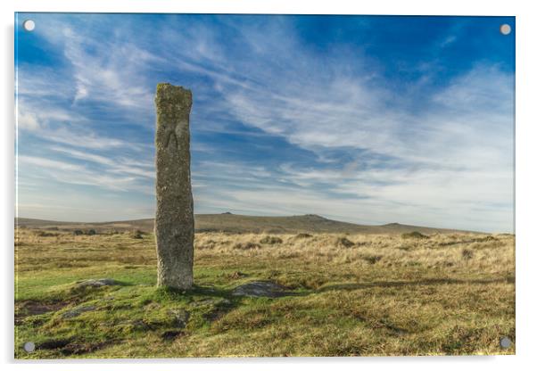 Dartmoor Standing Stone Acrylic by Images of Devon