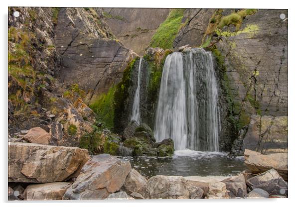 Hartland Quay Waterfall Acrylic by Images of Devon