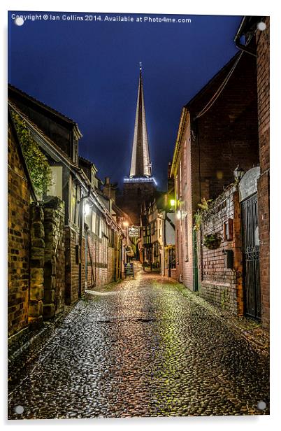Church Lane Ledbury Acrylic by Ian Collins