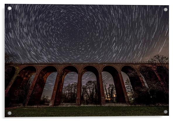 Ledbury Viaduct Startrails Acrylic by Ian Collins