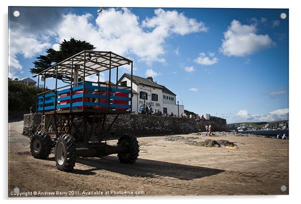 Sea Tractor, Burgh Island Acrylic by Andrew Berry