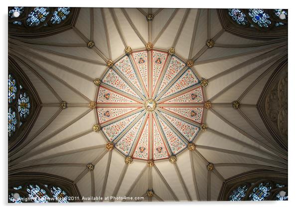 Chapter House Ceiling in York Minster Acrylic by Andrew Berry