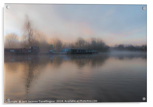 Mist on the River Lee Acrylic by Jack Jacovou Travellingjour