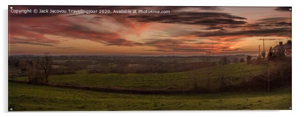 Warwick panorama sunset Acrylic by Jack Jacovou Travellingjour