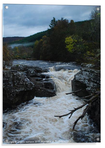 River Moriston Scotland Acrylic by Angela Wallace