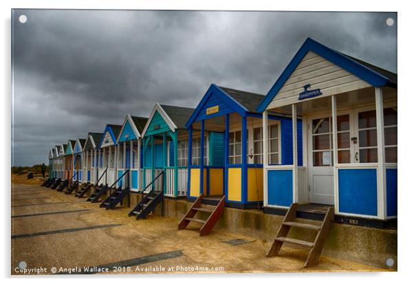 Beach huts at Southwold                    Acrylic by Angela Wallace