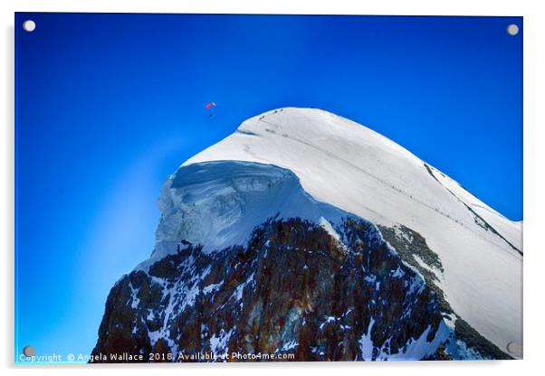 Paragliding at the Mtterhorn Acrylic by Angela Wallace