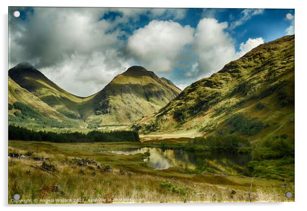 Mountains around Glen Etive Acrylic by Angela Wallace