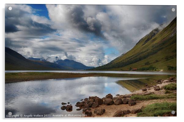 Loch Etive Glen Etive Acrylic by Angela Wallace