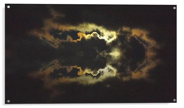  MOON IN THE CLOUDS REFLECTION Acrylic by Robert Happersberg