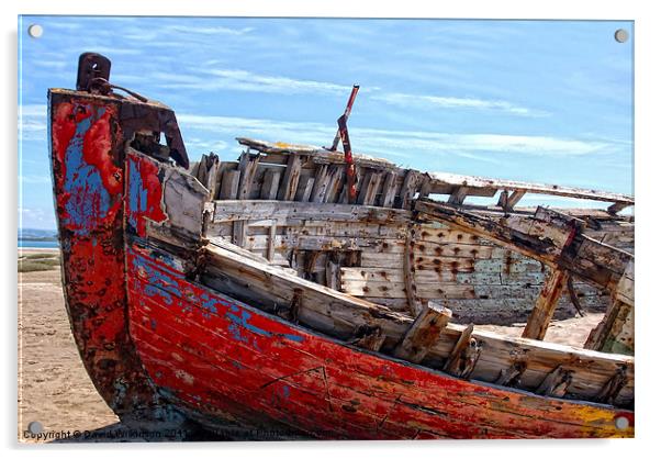 Crow Point Wreck Acrylic by Dave Wilkinson North Devon Ph