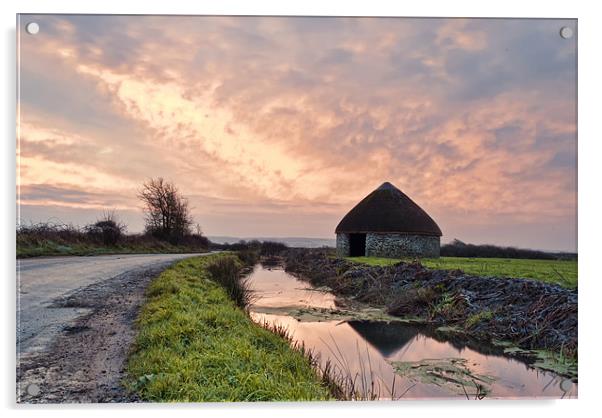 Round Linhay Acrylic by Dave Wilkinson North Devon Ph