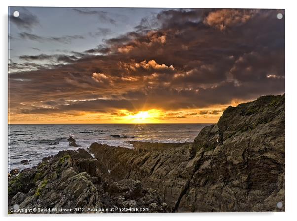 Bristol Channel sunset Acrylic by Dave Wilkinson North Devon Ph