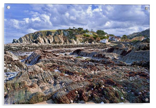 Lee Bay Acrylic by Dave Wilkinson North Devon Ph