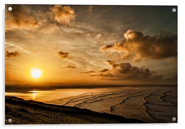 Saunton Sands Acrylic by Dave Wilkinson North Devon Ph