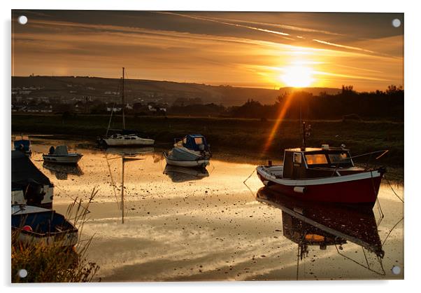 Velator Quay Acrylic by Dave Wilkinson North Devon Ph