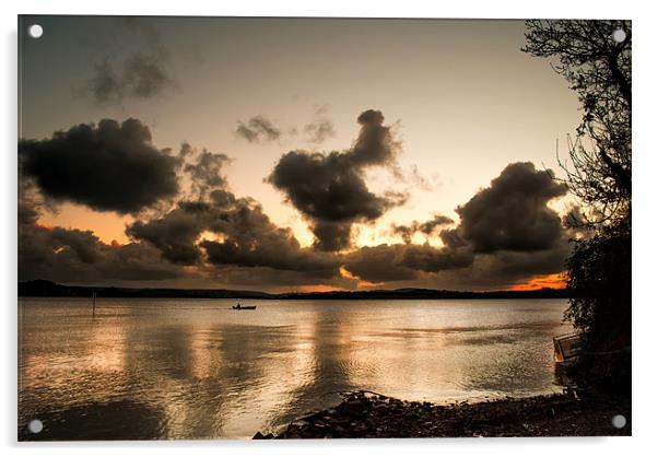 River Taw Sunrise Acrylic by Dave Wilkinson North Devon Ph