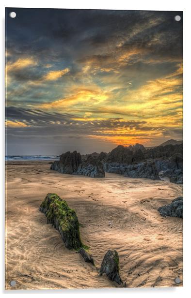 North Devon Beach Acrylic by Dave Wilkinson North Devon Ph